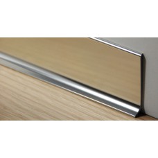 Aluminium plint 10 x 40 mm gepolijst spiegelend titanium (Lengte 2,00 Mtr)